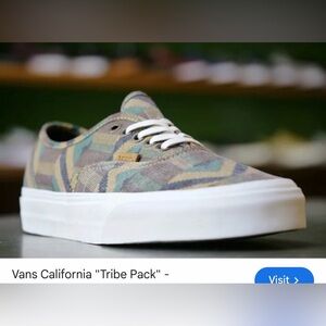 Vans Tribe Pack Camouflage Low-Top Sneaker with Beige Laces